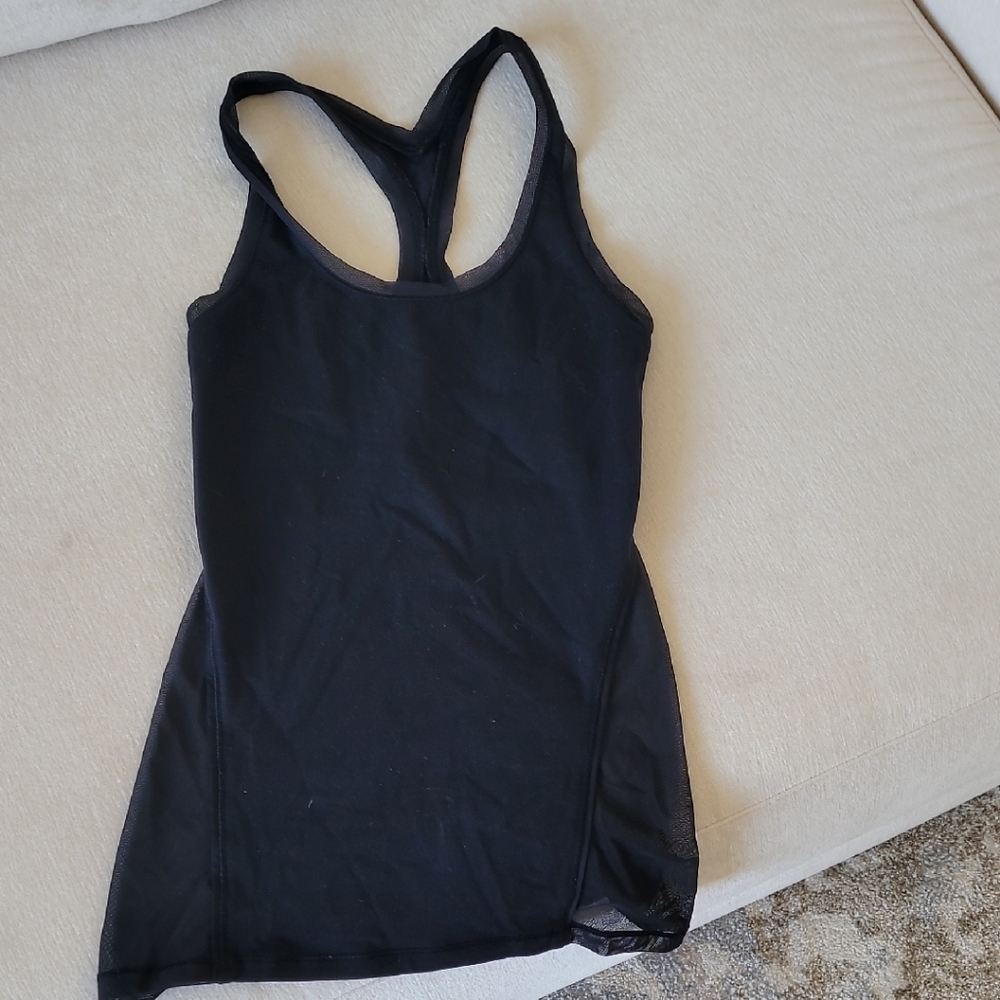 Black Lululemon Fitted Sleeveless Backless Tank Top